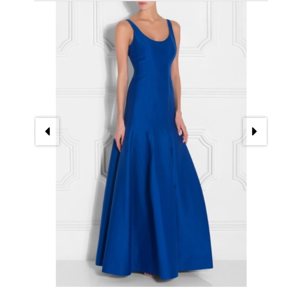 Halston Heritage Tulip Faille Evening Gown in Blue